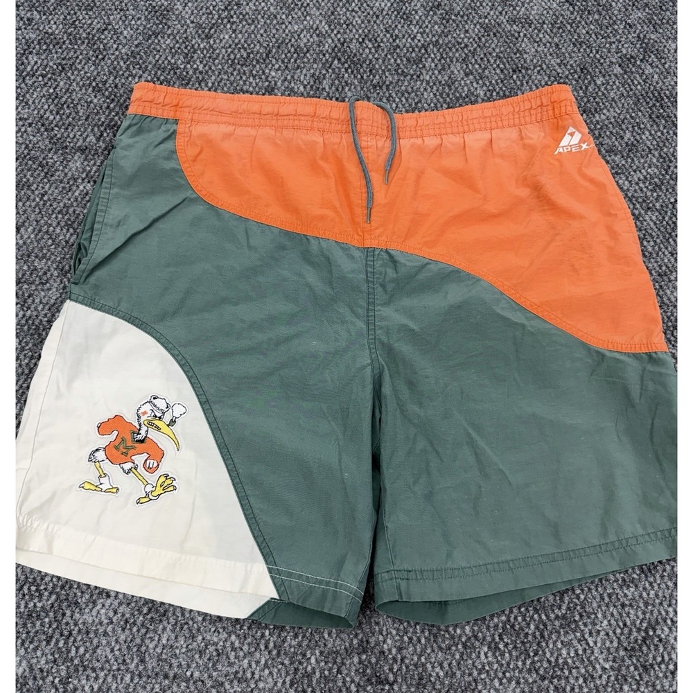 Vintage Miami Hurricanes Apex One Swim Trunks Shorts ColorBlock Medium (fit L)